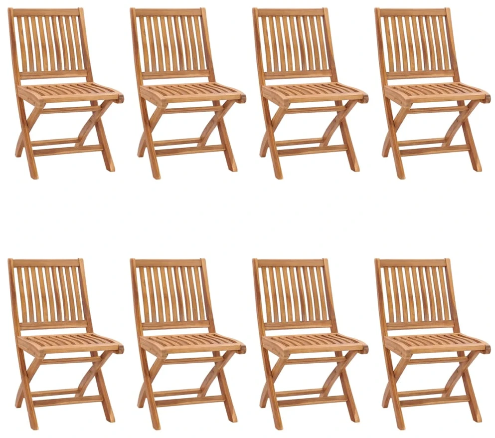 Sulankstomos sodo kėdės su pagalvėlėmis, 8vnt., tikmedis