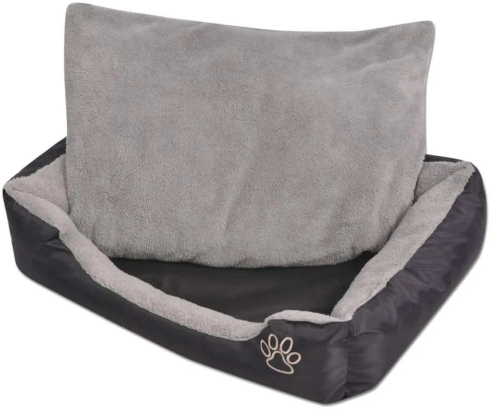 Šuns guolis su minkšta pagalvėle, dydis S, juodas