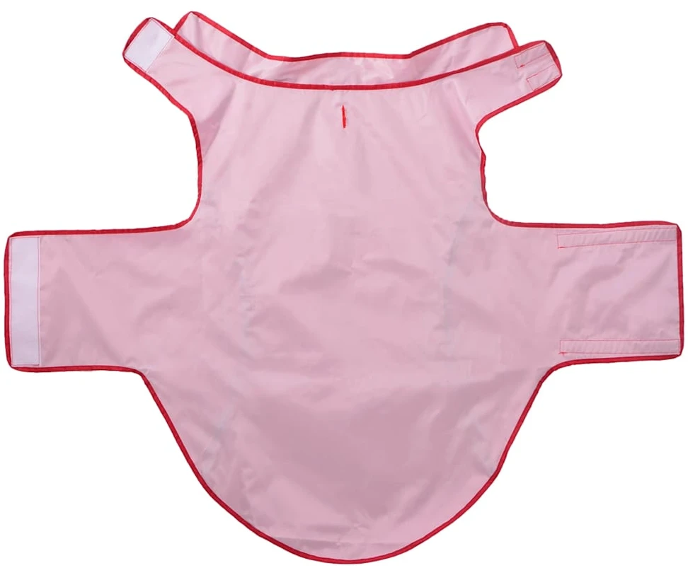 Šuns lietpaltis su šviesą atspindinčiomis juostelėmis, poliesteris, raudonas, 4XL
