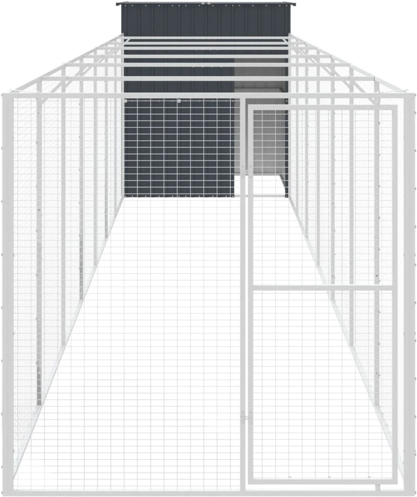 Šuns narvas su aptvaru, antracito, 165x863x181cm, plienas