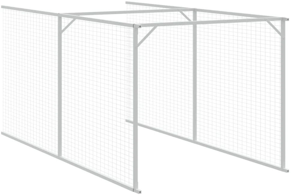Šuns narvas su aptvaru, pilkas, 110x1017x110cm, plienas