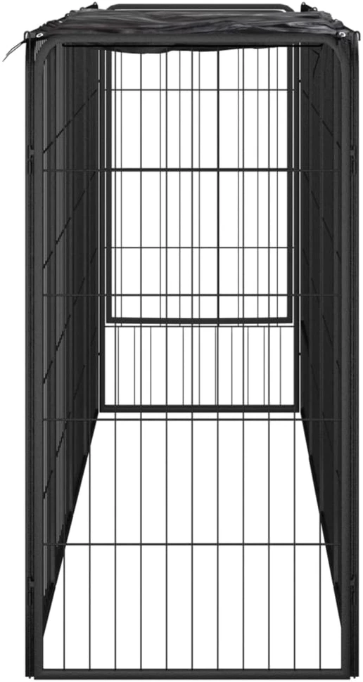 Šunų aptvaras, 10 segmentų, juodas, 50x100cm, plienas