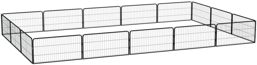 Šunų aptvaras, 16 segmentų, juodas, 100x50cm, plienas