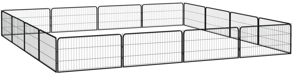 Šunų aptvaras, 16 segmentų, juodas, 100x50cm, plienas