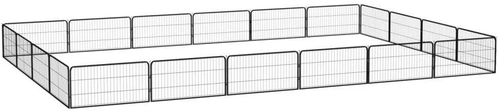 Šunų aptvaras, 20 segmentų, juodas, 100x50cm, plienas