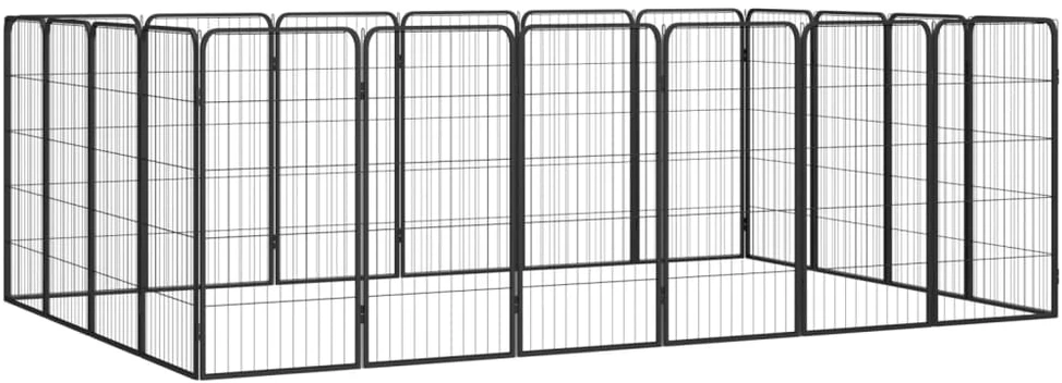 Šunų aptvaras, 20 segmentų, juodas, 50x100cm, plienas