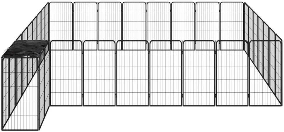 Šunų aptvaras, 34 segmentai, juodas, 50x100cm, plienas