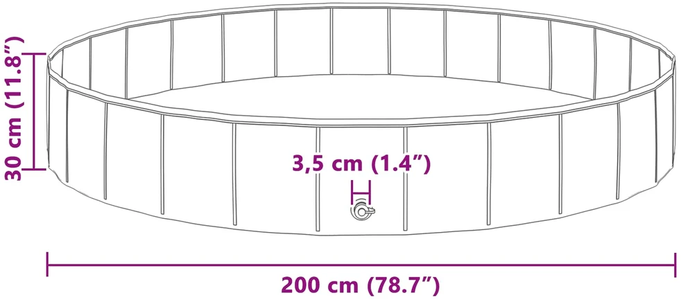 Šunų baseinas Ø200 x 30 cm Storas PVC Raudona