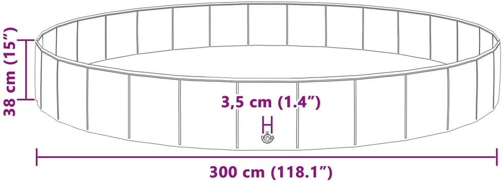 Šunų baseinas Ø300 x 38 cm Storas PVC Raudona