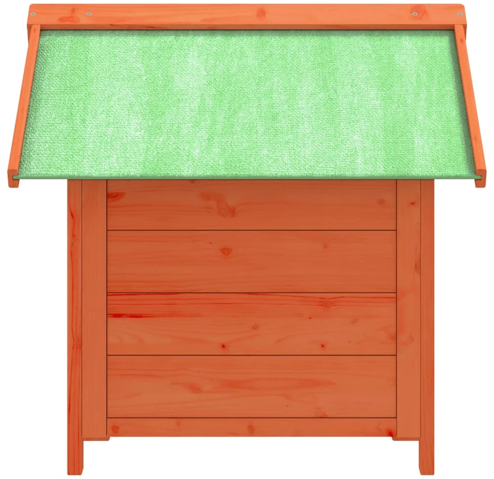 Šunų būda, ruda, 65x65x61,5cm, pušies medienos masyvas