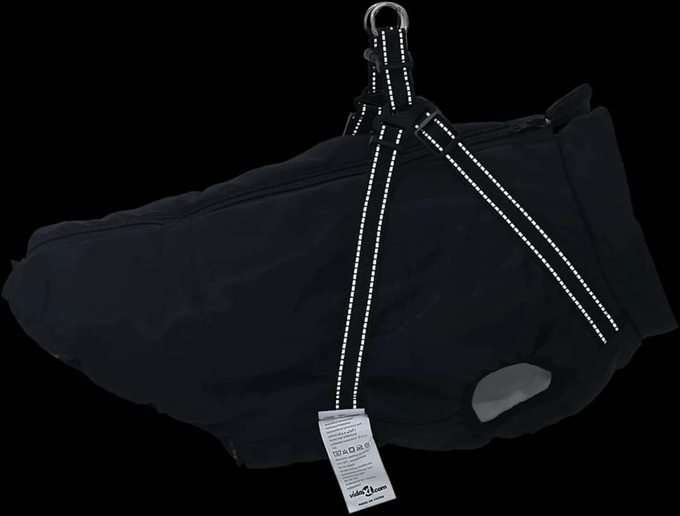 Šunų kailis su diržais, atsparus vandeniui, juodas , 6XL