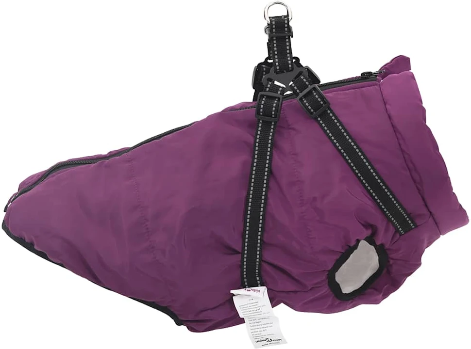 Šunų kailis su diržais, atsparus vandeniui, violetinis, 6XL