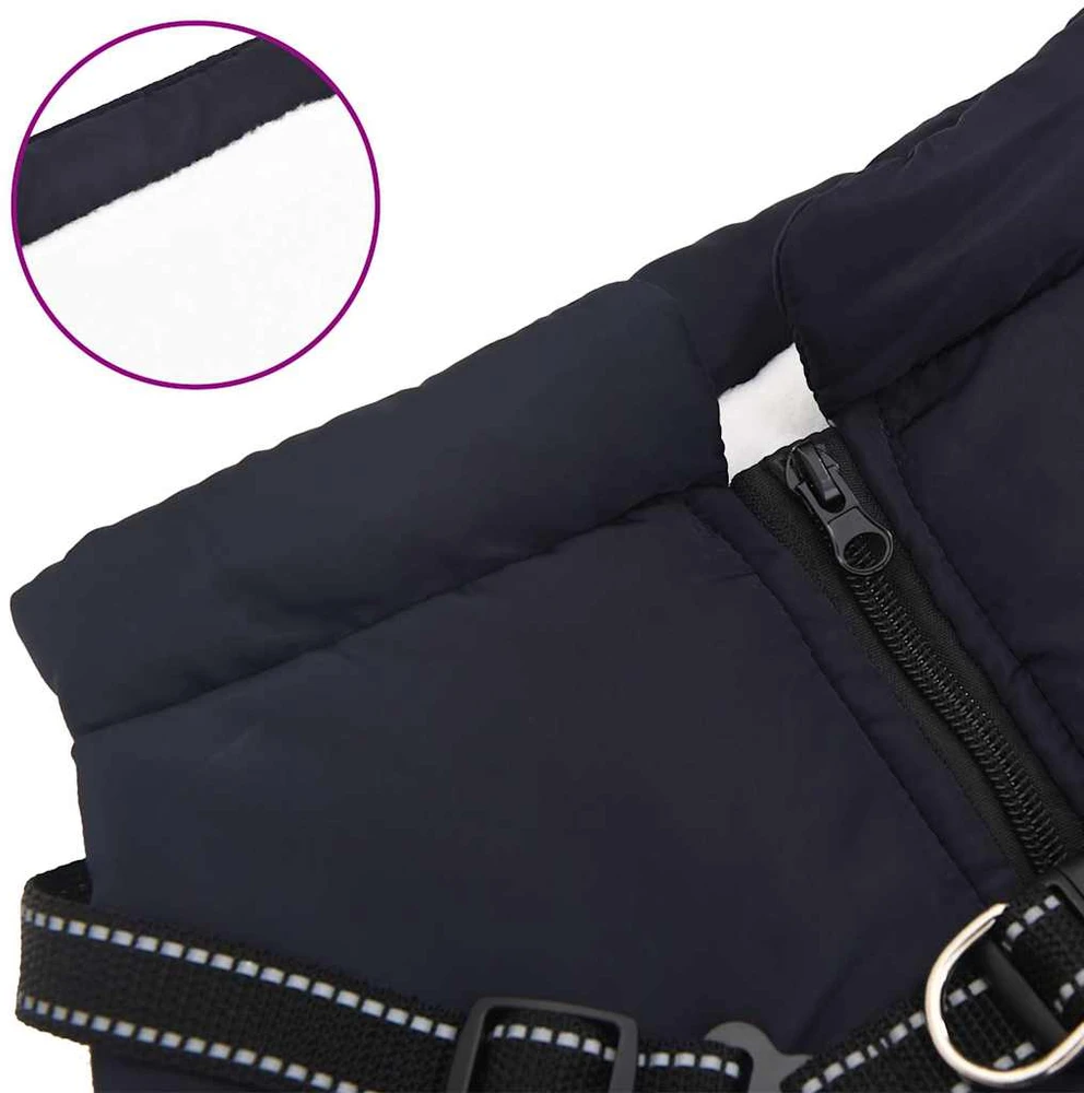 Šunų kailis su diržais, atsparus vandeniui, mėlynas, 5XL