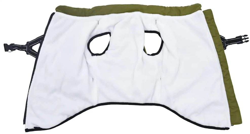 Šunų kailis su diržais, atsparus vandeniui, žalias, 4XL