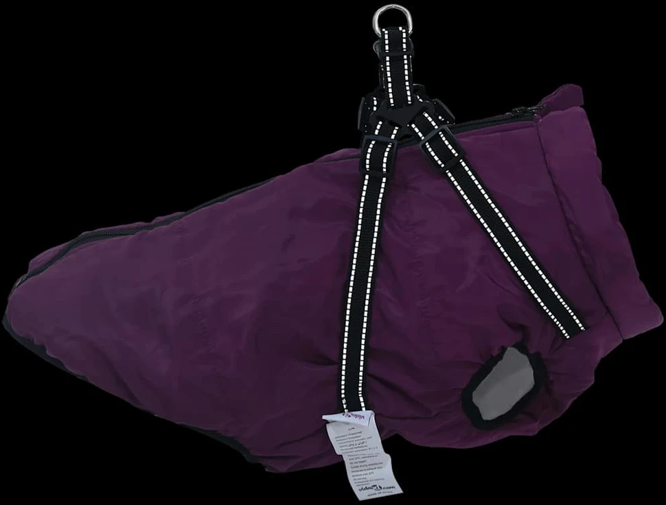 Šunų kailis su diržais, atsparus vandeniui, violetinis, 6XL