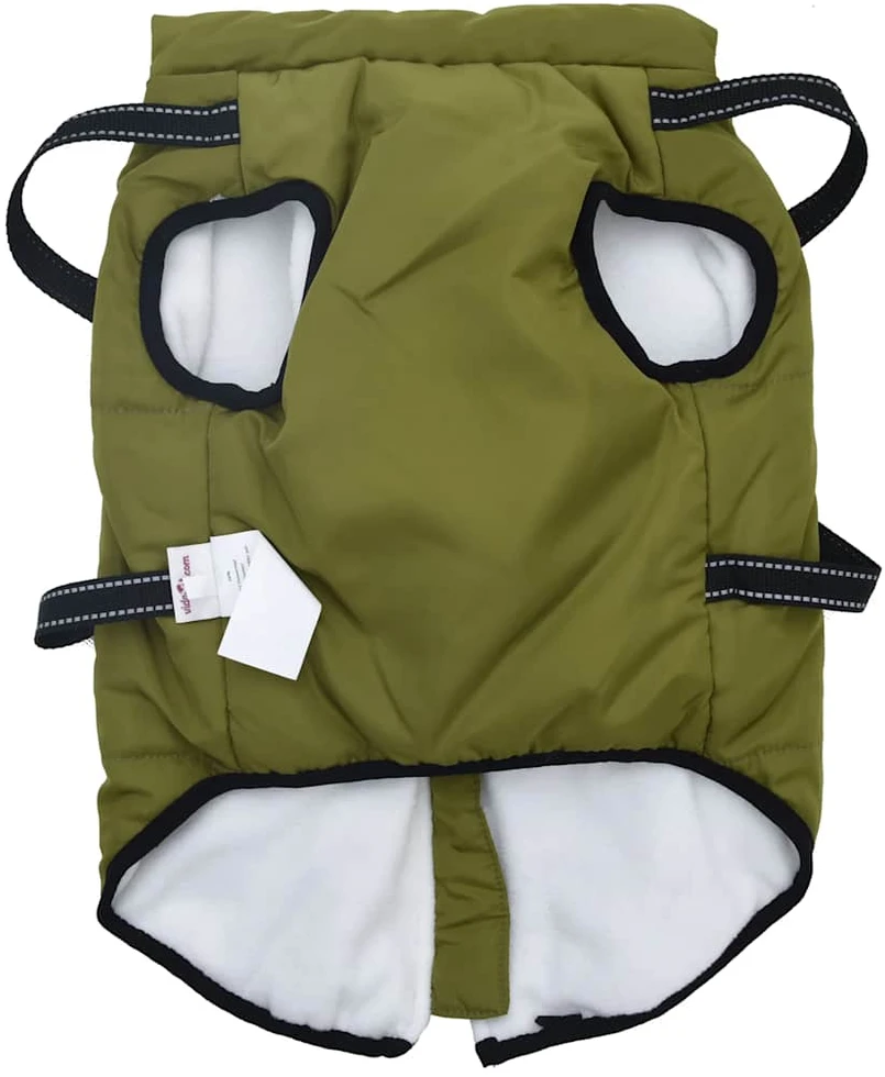 Šunų kailis su diržais, atsparus vandeniui, žalias, 4XL