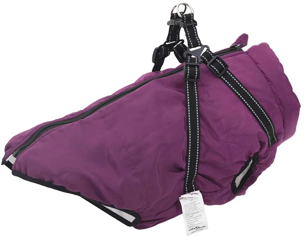 Šunų kailis su diržais, atsparus vandeniui, violetinis, 5XL