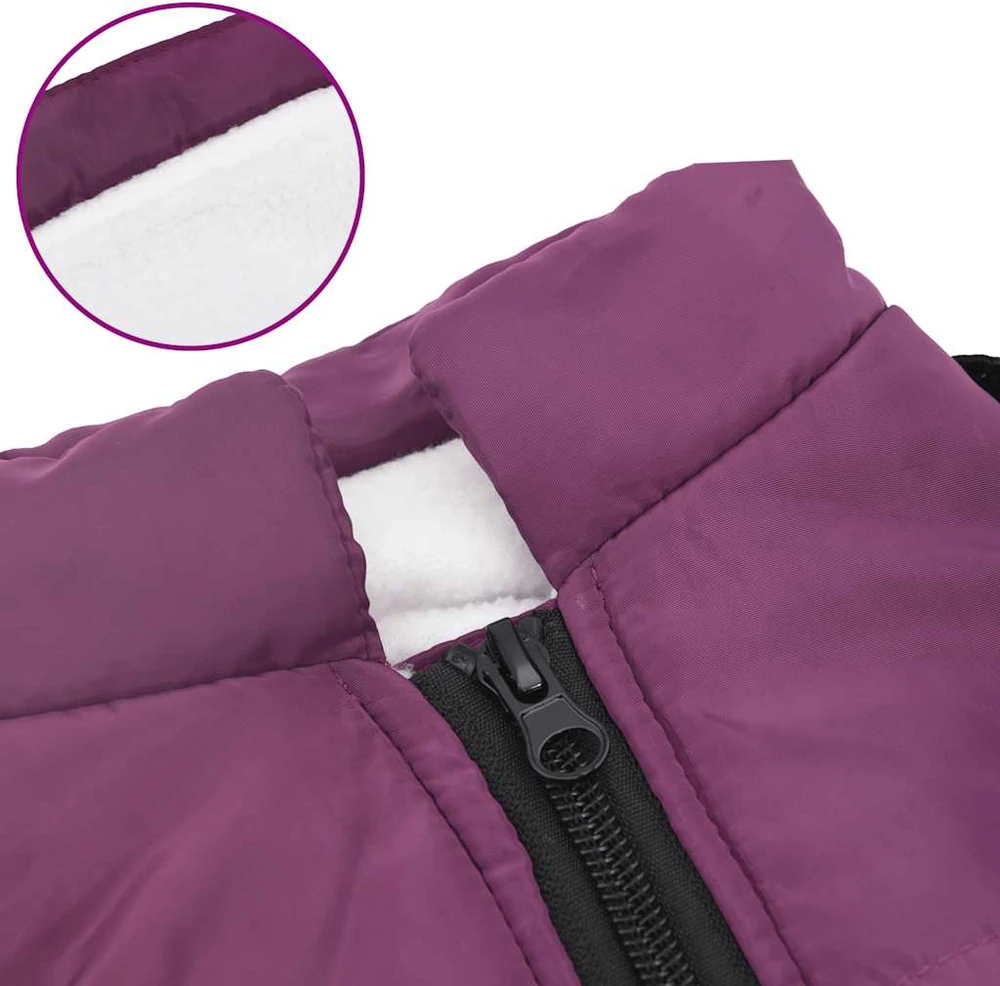 Šunų kailis su diržais, atsparus vandeniui, violetinis, 2XL