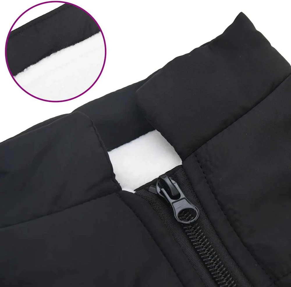 Šunų kailis su diržais, atsparus vandeniui, juodas, XL