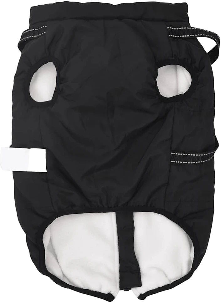 Šunų kailis su diržais, atsparus vandeniui, juodas, 3XL