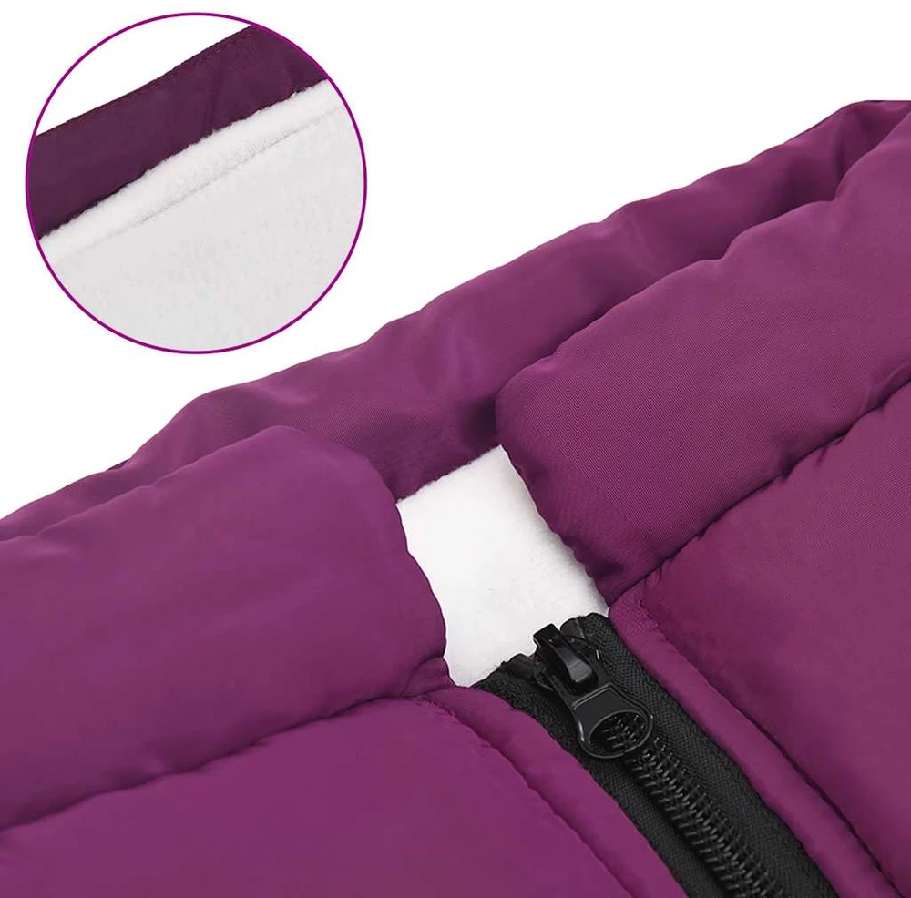 Šunų kailis su diržais, atsparus vandeniui, violetinis, 3XL