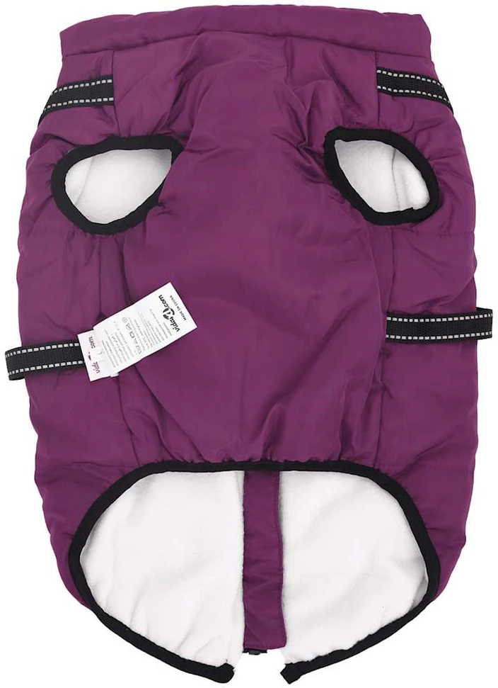 Šunų kailis su diržais, atsparus vandeniui, violetinis, 3XL