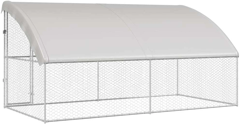 Šunų narvas 2 vnt. Sidabro 4 x 2 x 2 m Galvanizuotas plienas