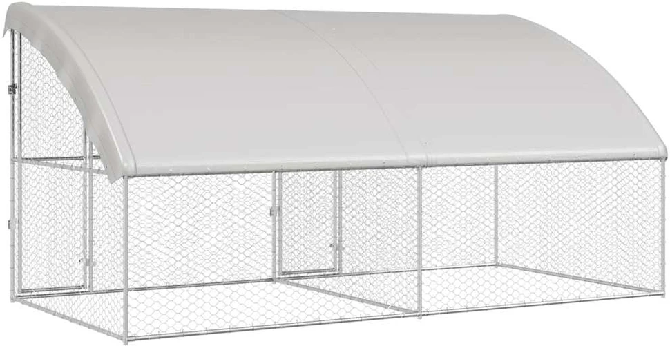 Šunų narvas 2 vnt. Sidabro 4 x 2 x 2 m Galvanizuotas plienas
