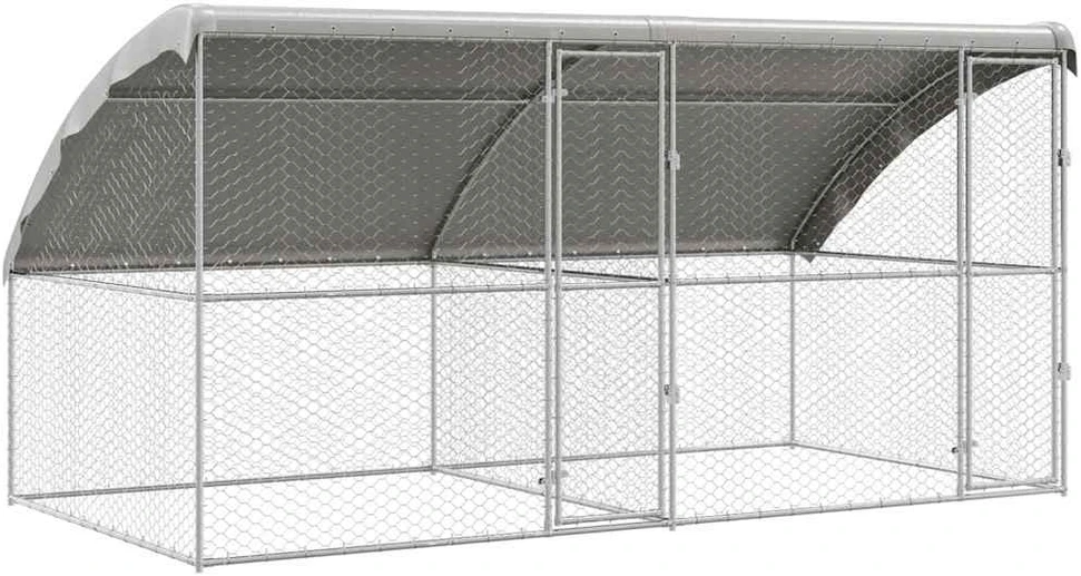 Šunų narvas 2 vnt. Sidabro 4 x 2 x 2 m Galvanizuotas plienas