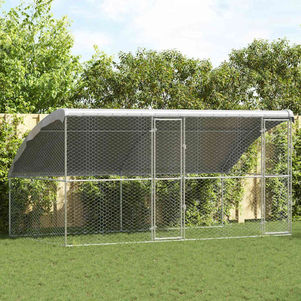 Šunų narvas 2 vnt. Sidabro 4 x 2 x 2 m Galvanizuotas plienas