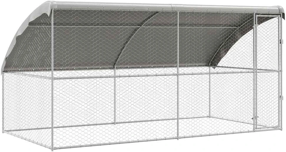 Šunų narvas 2 vnt. Sidabro 4 x 2 x 2 m Galvanizuotas plienas