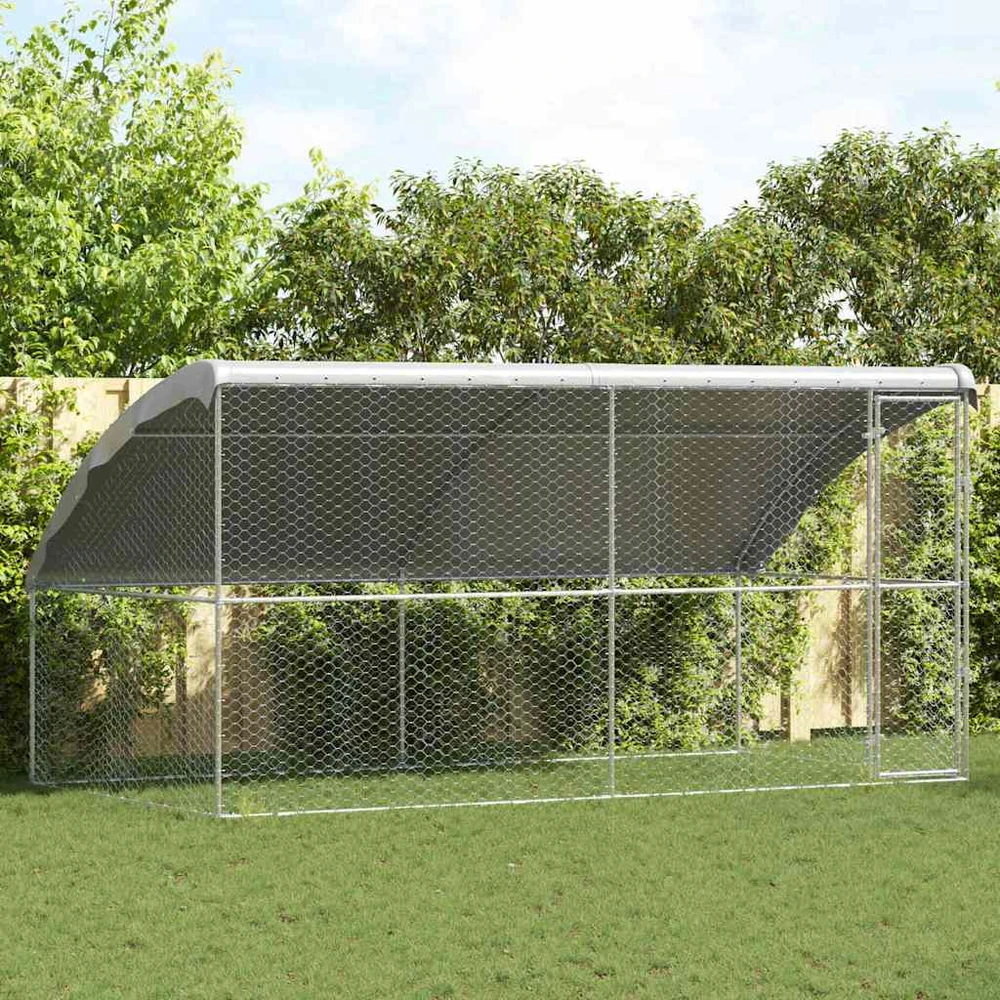 Šunų narvas 2 vnt. Sidabro 4 x 2 x 2 m Galvanizuotas plienas