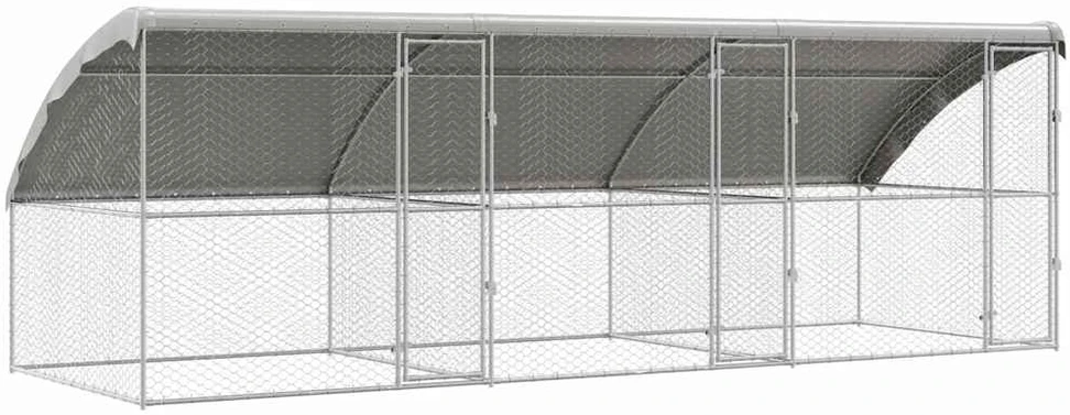 Šunų narvas 3 vnt. Sidabro 6 x 2 x 2 m Galvanizuotas plienas