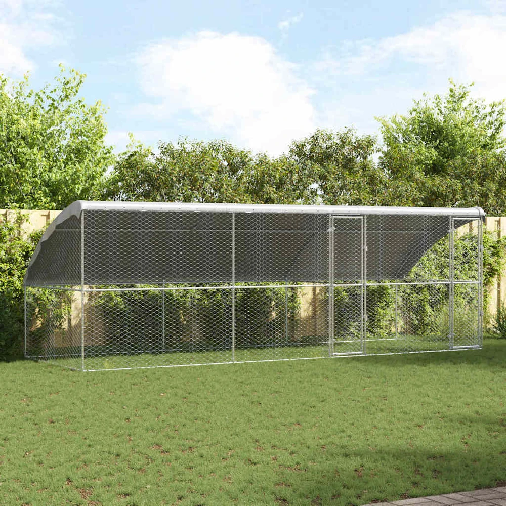 Šunų narvas 3 vnt. Sidabro 6 x 2 x 2 m Galvanizuotas plienas