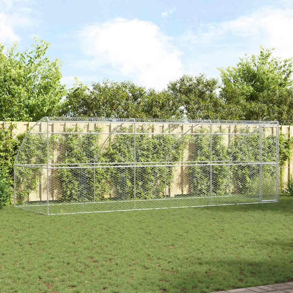 Šunų narvas 3 vnt. Sidabrinė 6 x 2 x 2 m Galvanizuotas plienas