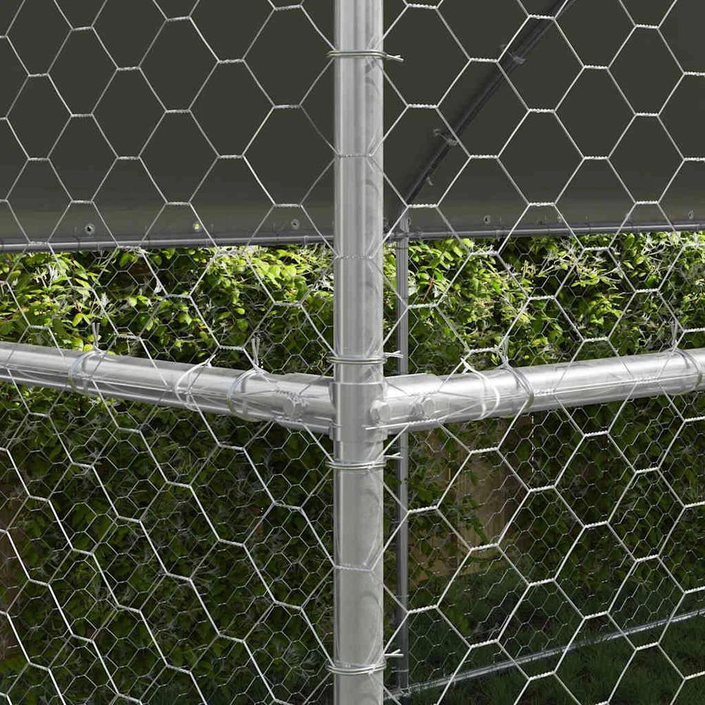 Šunų narvas 3 vnt. Sidabro 6 x 2 x 2 m Galvanizuotas plienas