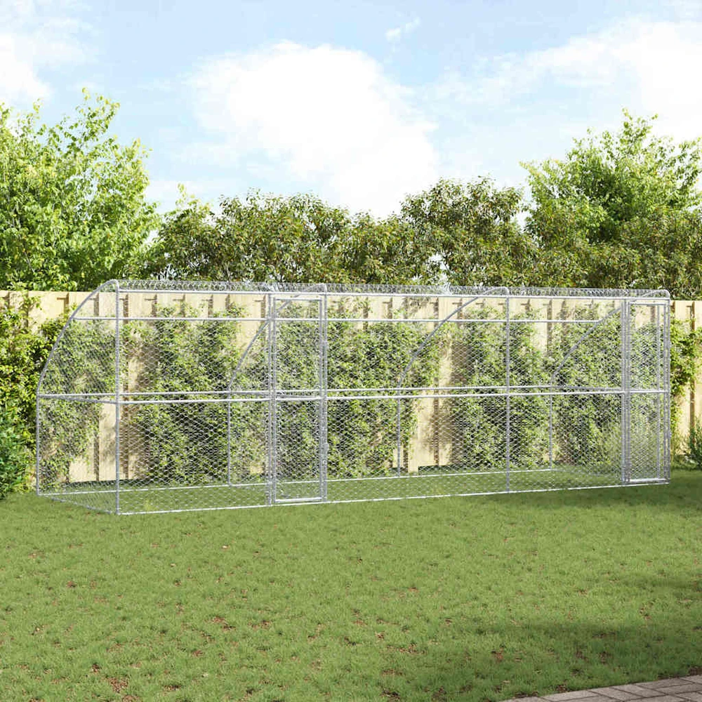 Šunų narvas 3 vnt. Sidabrinė 6 x 2 x 2 m Galvanizuotas plienas