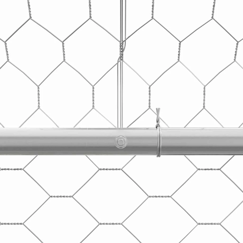 Šunų narvas 4 vnt. Sidabrinė 8 x 2 x 2 m Galvanizuotas plienas