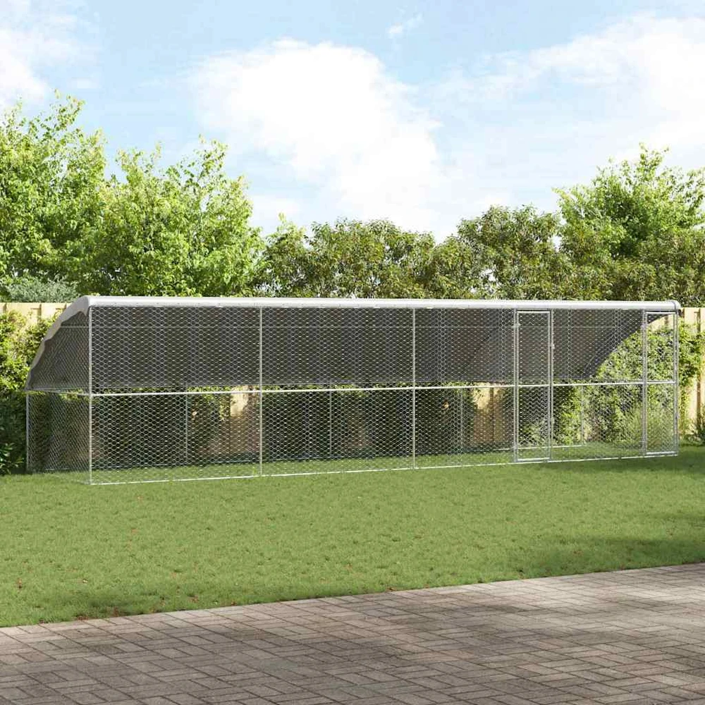 Šunų narvas 4 vnt. Sidabro 8 x 2 x 2 m Galvanizuotas plienas