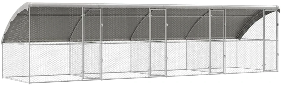 Šunų narvas 4 vnt. Sidabro 8 x 2 x 2 m Galvanizuotas plienas