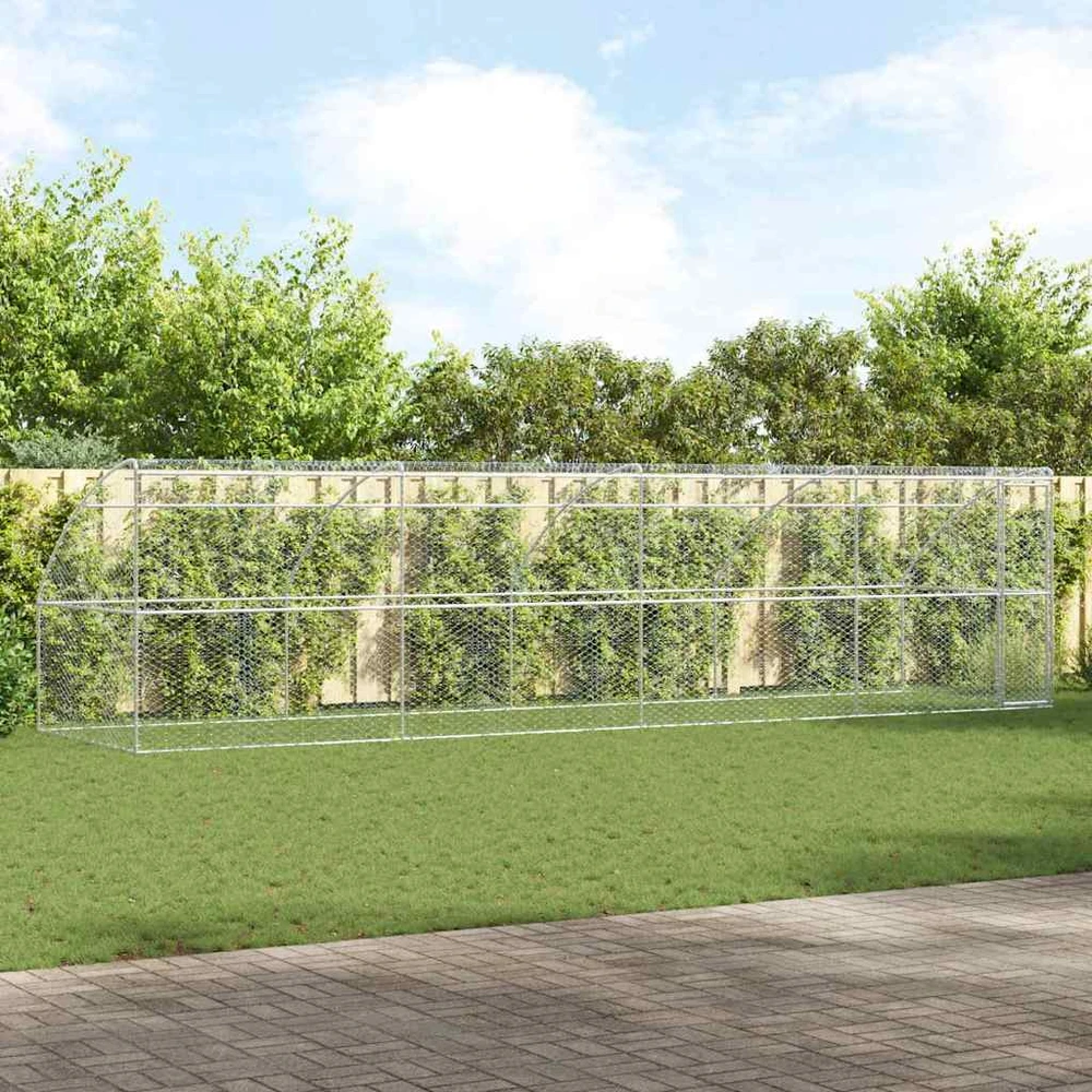 Šunų narvas 4 vnt. Sidabrinė 8 x 2 x 2 m Galvanizuotas plienas