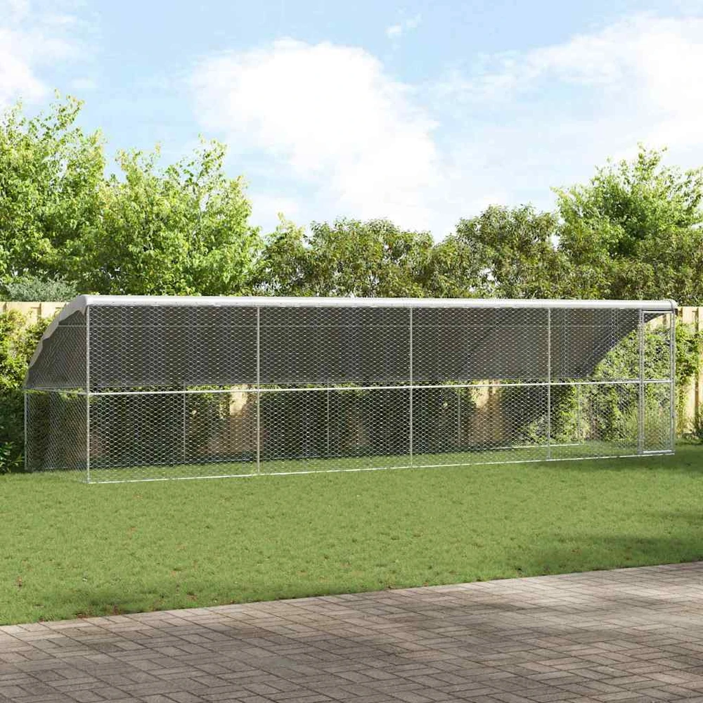 Šunų narvas 4 vnt. Sidabro 8 x 2 x 2 m Galvanizuotas plienas
