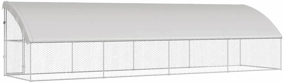 Šunų narvas 4 vnt. Sidabro 8 x 2 x 2 m Galvanizuotas plienas