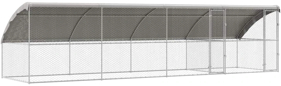 Šunų narvas 4 vnt. Sidabro 8 x 2 x 2 m Galvanizuotas plienas