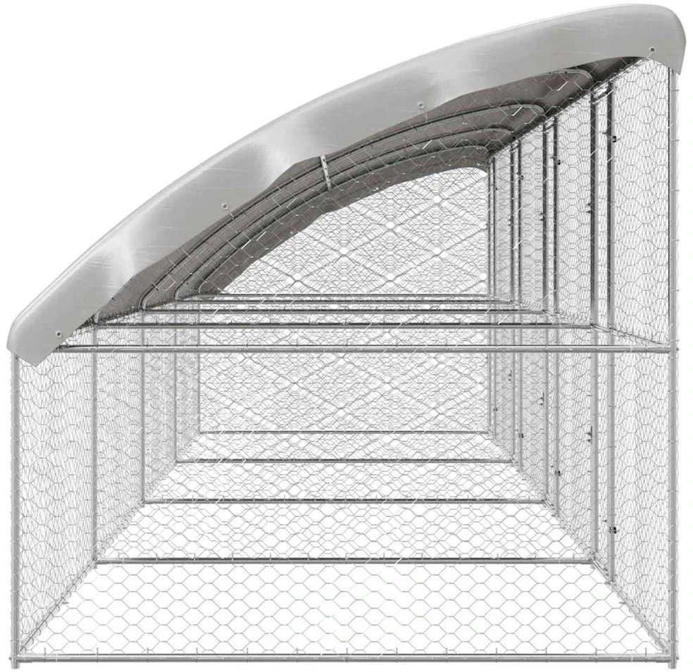Šunų narvas 4 vnt. Sidabro 8 x 2 x 2 m Galvanizuotas plienas