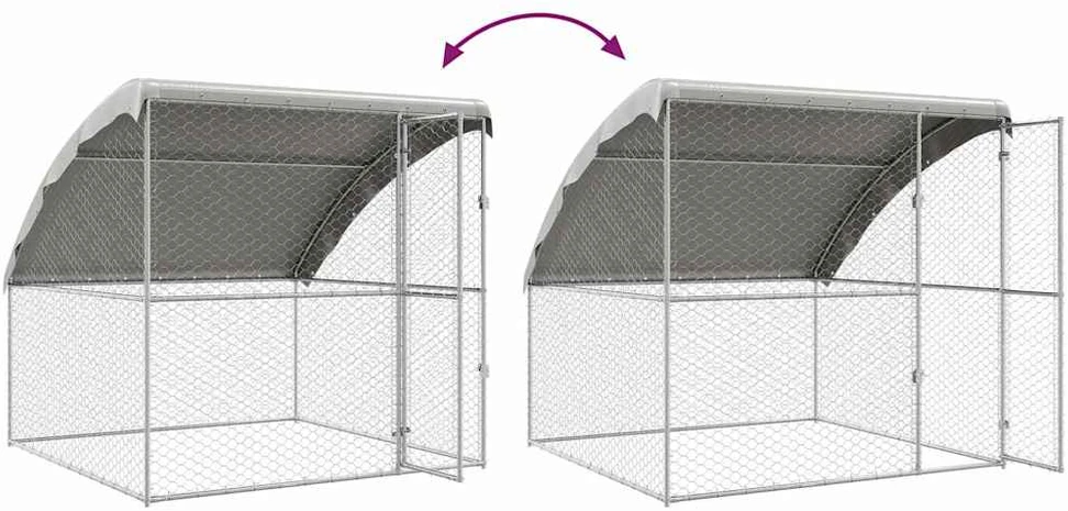 Šunų narvas 4 vnt. Sidabro 8 x 2 x 2 m Galvanizuotas plienas