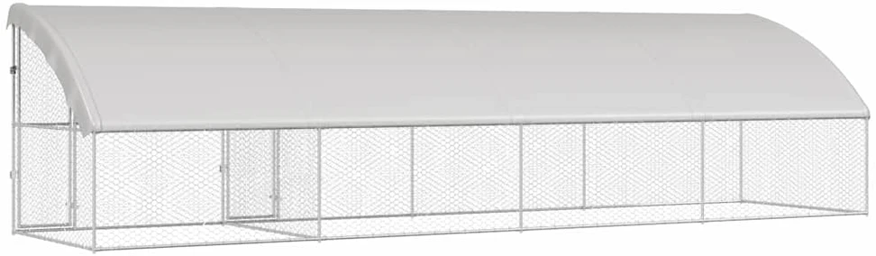 Šunų narvas 4 vnt. Sidabro 8 x 2 x 2 m Galvanizuotas plienas