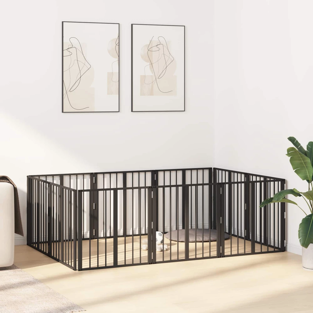 Šunų vartai 10 vnt. Juoda 60 x 60 cm Galvanizuotas plienas