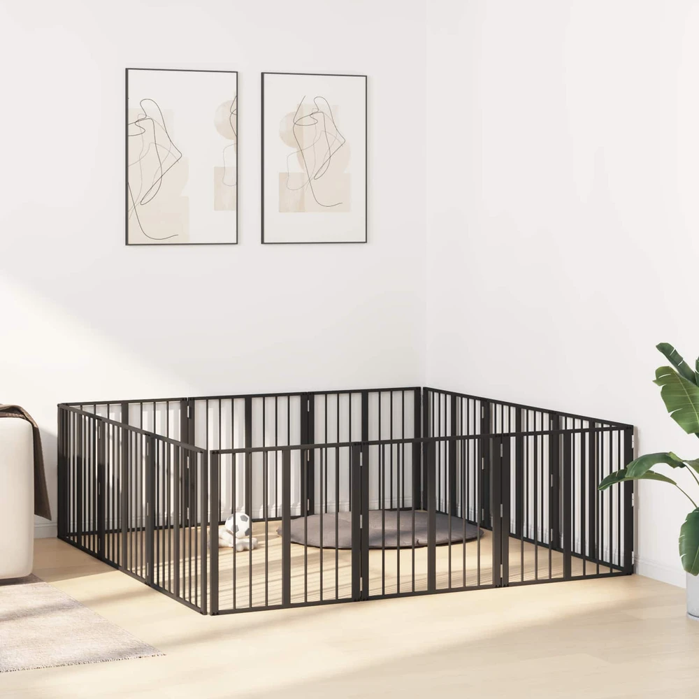 Šunų vartai 12 vnt. Juoda 60 x 60 cm Galvanizuotas plienas