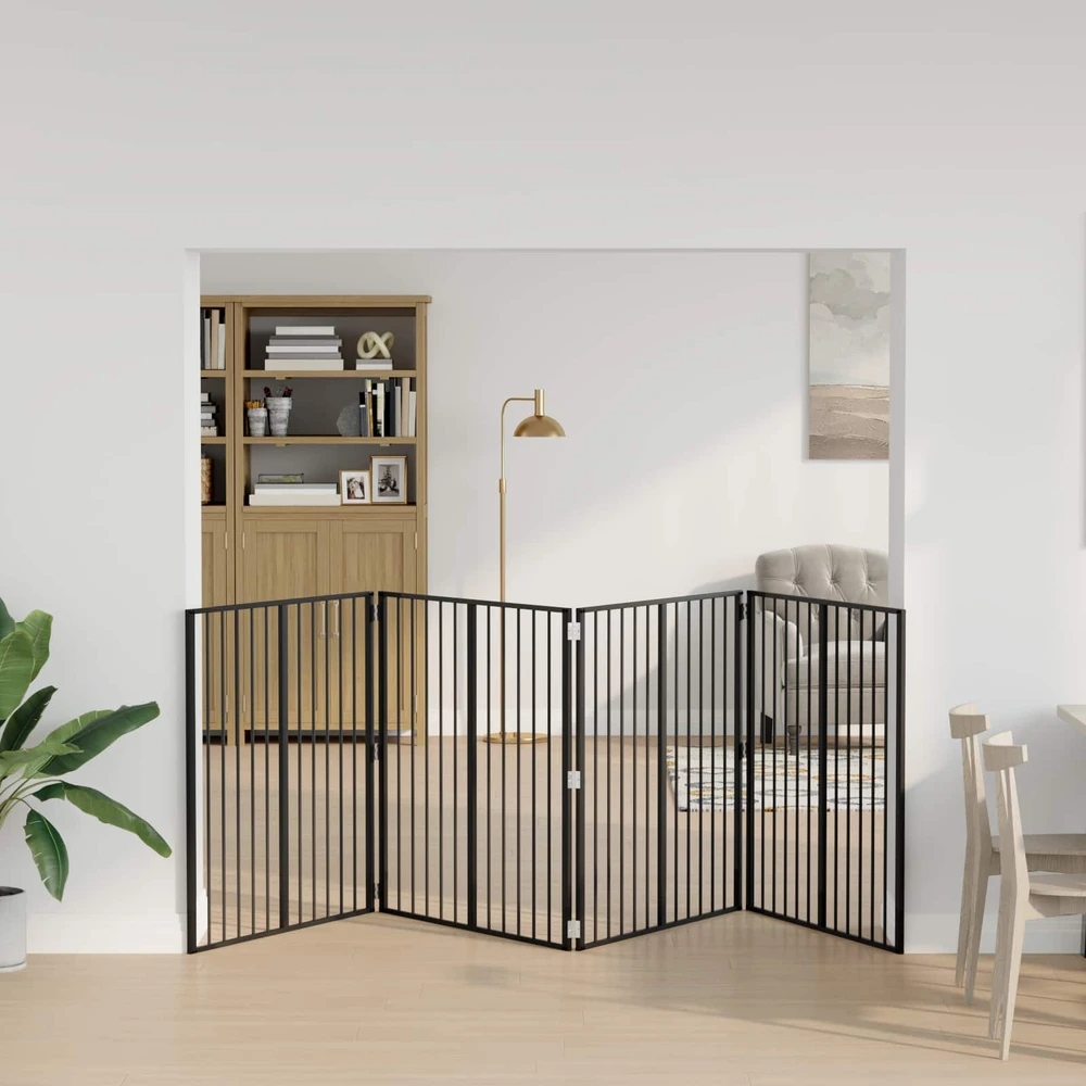 Šunų vartai 4 vnt. Juoda 100 x 100 cm Galvanizuotas plienas